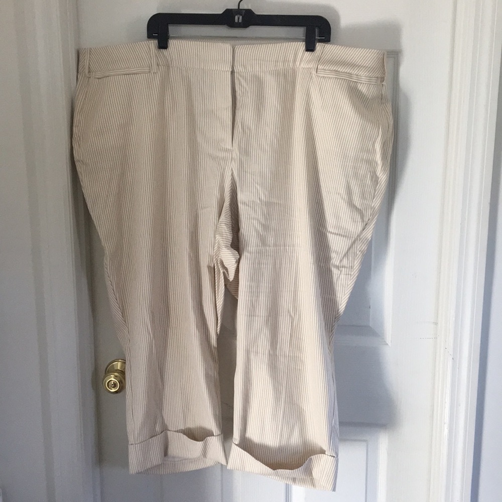 NWOT Lane Bryant khaki striped crops - Ashley